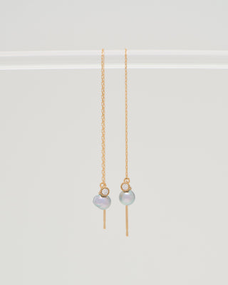 baby pearl and diamonds chain earrings