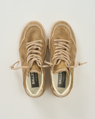 ballstar suede laminated heel sneaker