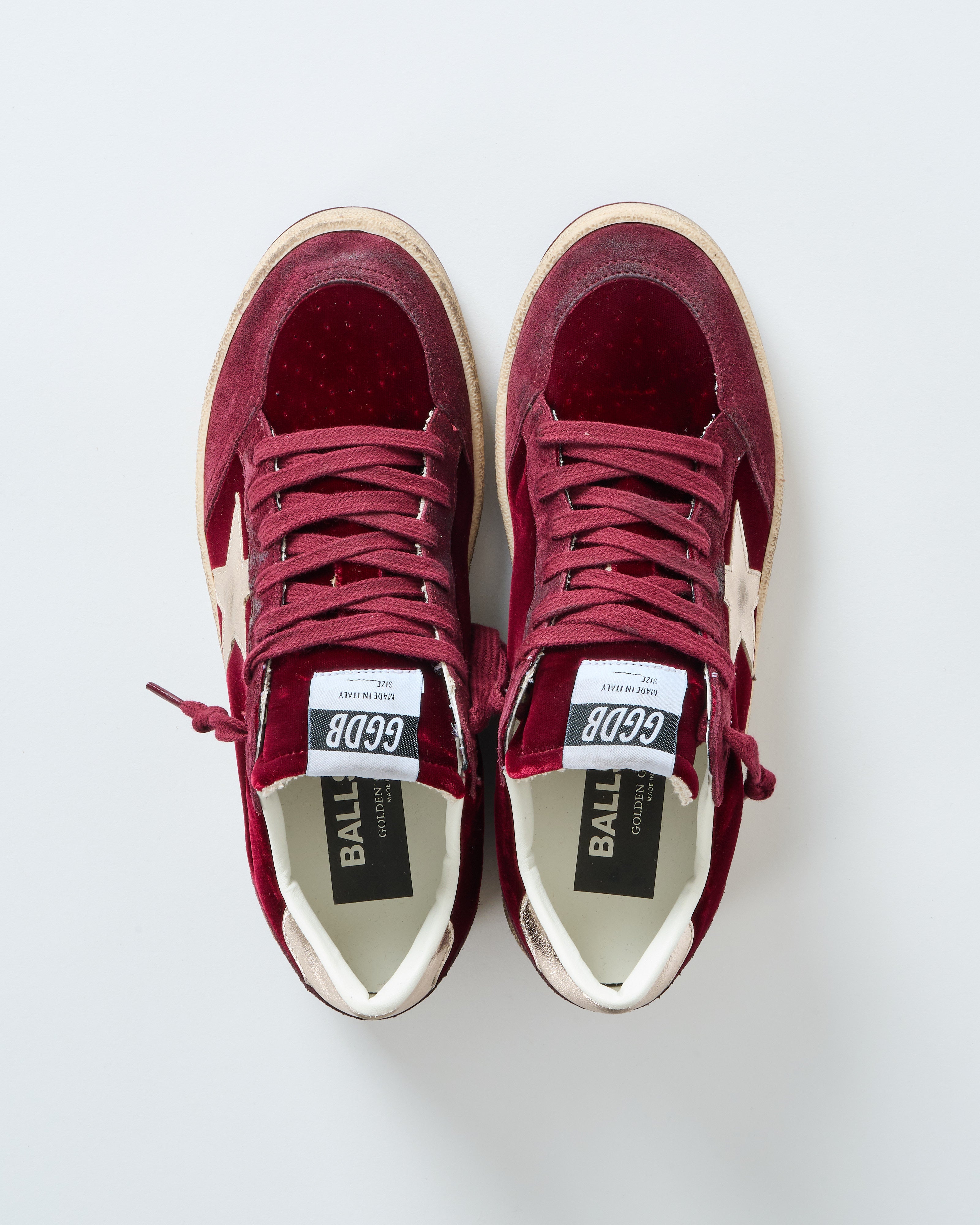 Golden Goose Ballstar Velvet Upper Suede Toe And Spur Laminated