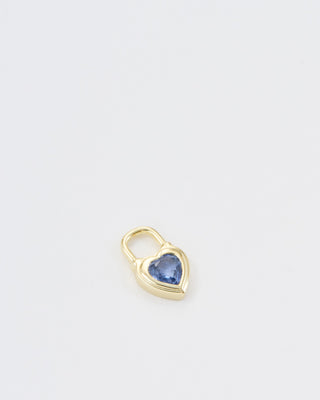 beating heart medium blue sapphire charm