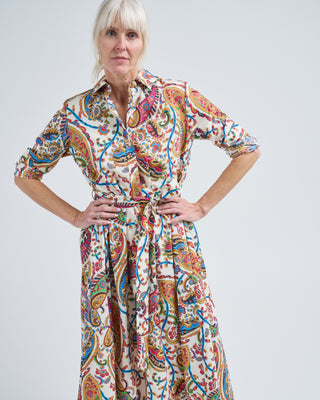 belted midi shirt dress