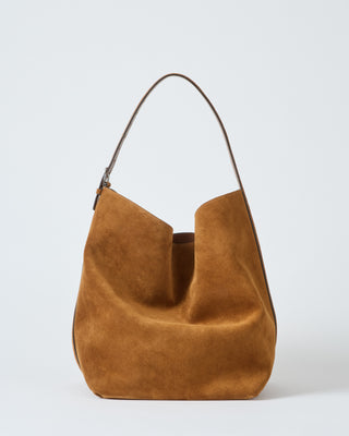 belted suede tote