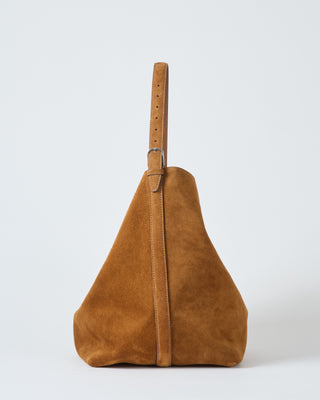 belted suede tote