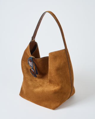 belted suede tote