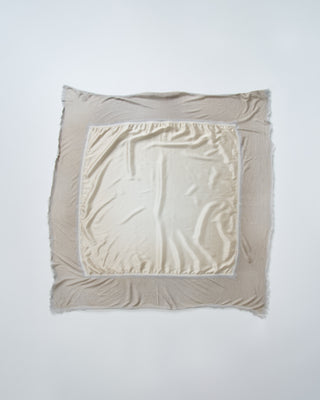 bicolor double foulard scarf with destroyed edges