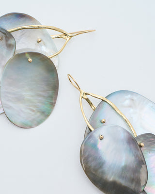 black mother of pearl mobile earrings