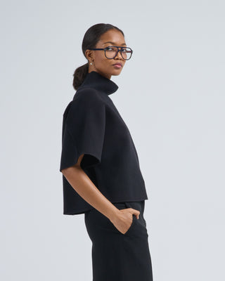 blouse w/ knit collar