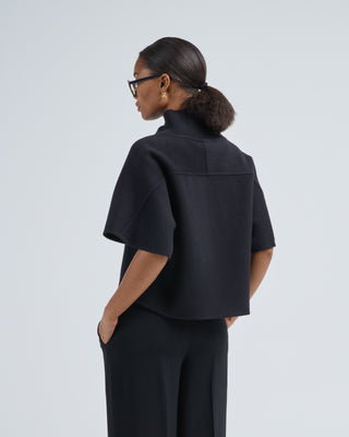 blouse w/ knit collar