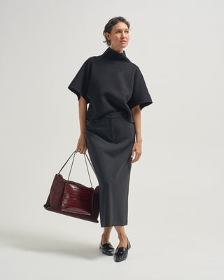 blouse w/ knit collar
