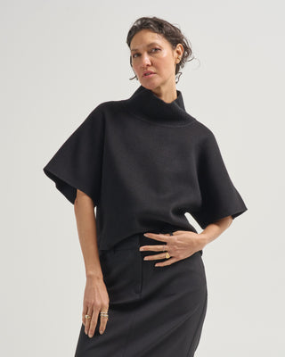 blouse w/ knit collar