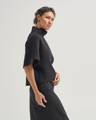 blouse w/ knit collar