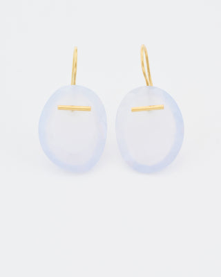 blue chalcedony stone earrings