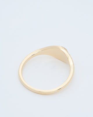 blue diamond center pave eye ring