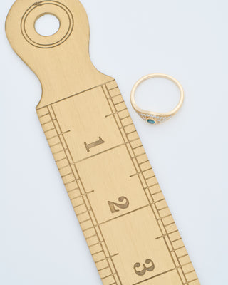 blue diamond center pave eye ring