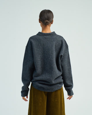 boiled wool pocket pullover