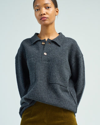 boiled wool pocket pullover