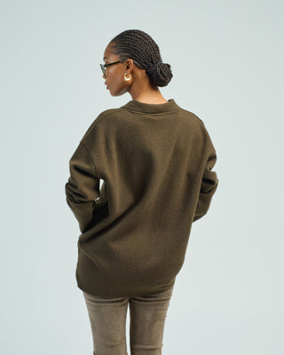 boiled wool pocket pullover