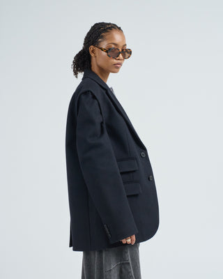 bonded recycled felted wool convertible blazer