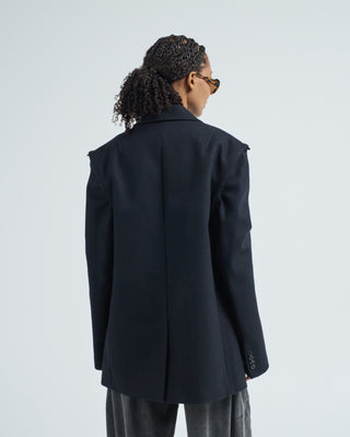 bonded recycled felted wool convertible blazer