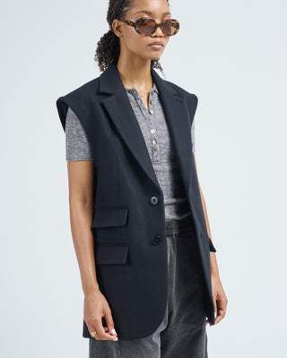 bonded recycled felted wool convertible blazer