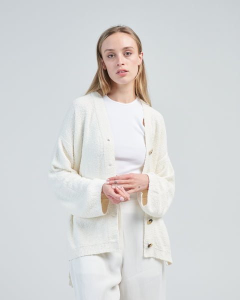 Lauren Manoogian Boucle Cardigan White