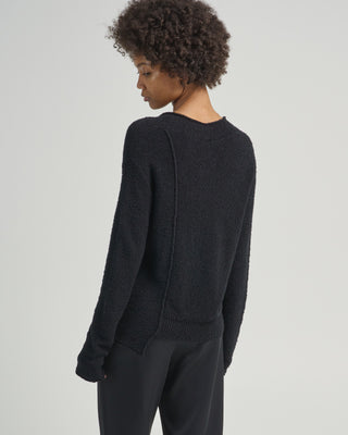 boucle v neck sweater