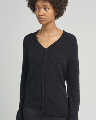 boucle v neck sweater