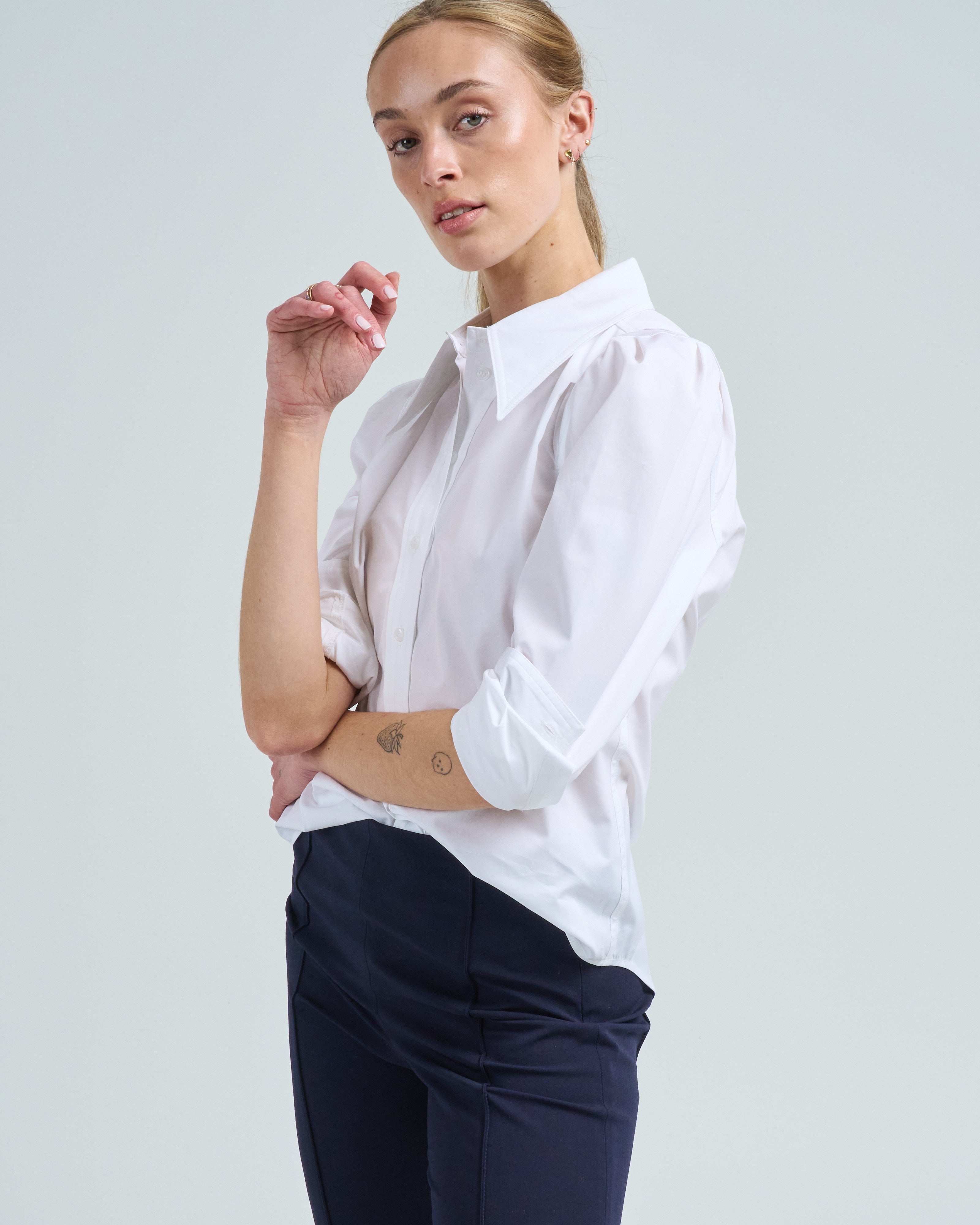 box pleat dress shirt BOX PLEAT SHIRT Wood & Rose