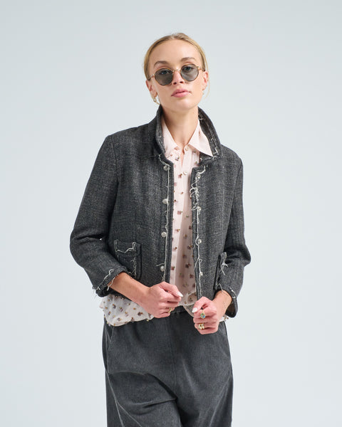 ジャケット・アウター used dark grey wool jacket R13 Boxy Jacket Dark Grey