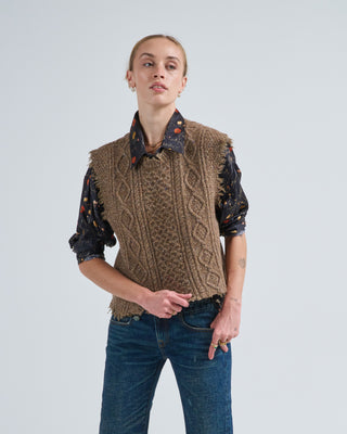 boyfriend cable sweater vest