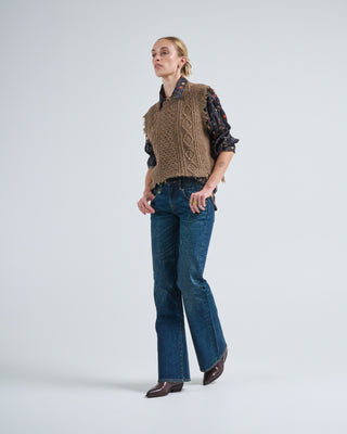 boyfriend cable sweater vest