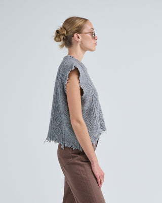 boyfriend cable sweater vest