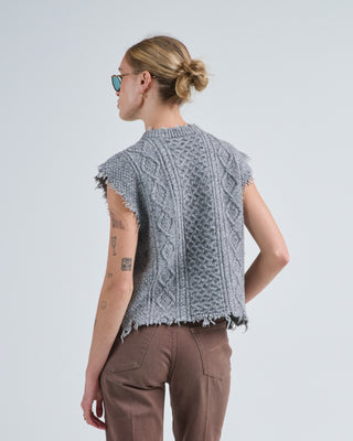 boyfriend cable sweater vest