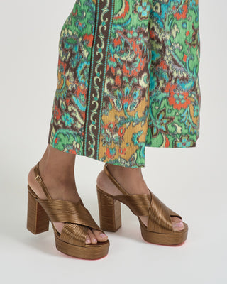 bronze leather platform sandal