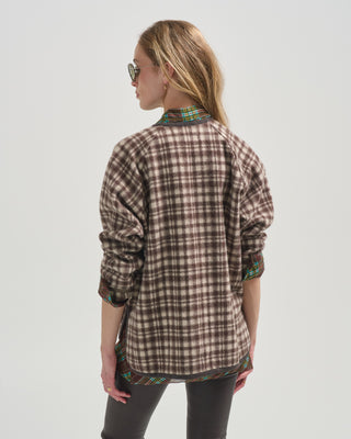 brushed plaid chore coat
