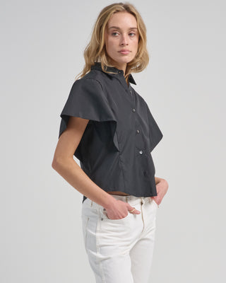 butterfly sleeve poplin top