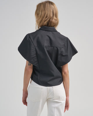 butterfly sleeve poplin top