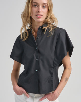 butterfly sleeve poplin top