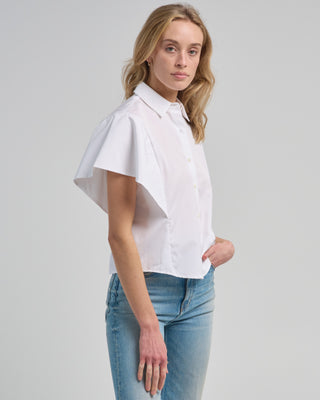 butterfly sleeve poplin top