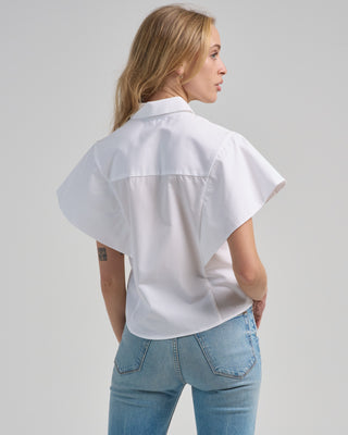 butterfly sleeve poplin top