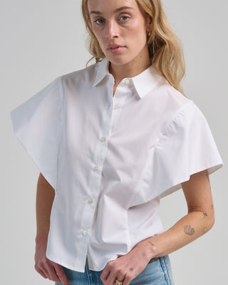 butterfly sleeve poplin top