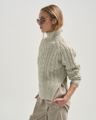 cable knit turtleneck