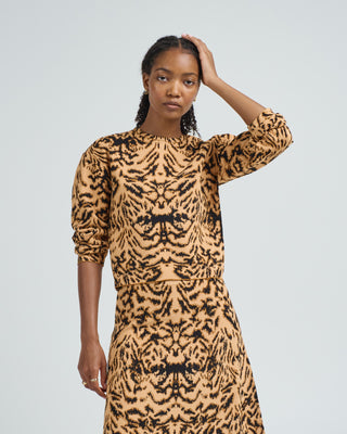 cade jacquard knit long sleeve pullover