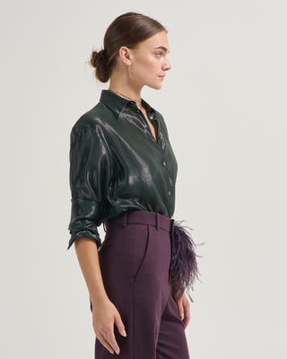 camille silk and lurex shirt