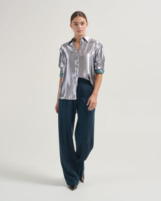 camille silk and lurex shirt