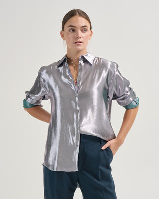 camille silk and lurex shirt