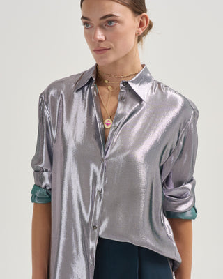 camille silk and lurex shirt