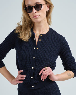 cannage knit cardigan