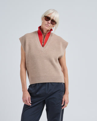 cardigan stitch sweater vest with removable dickie