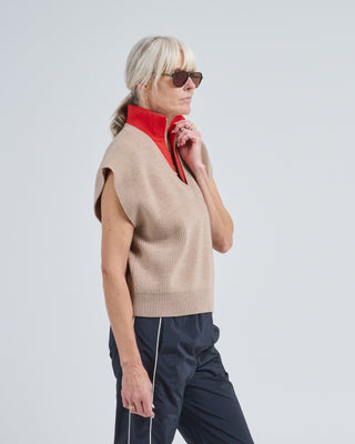 cardigan stitch sweater vest with removable dickie